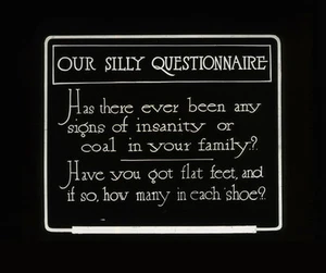 Lantern Slide, Silent Movie Humorous Coal & Flat Feet Quip Text Slide, 1920s - Picture 1 of 2