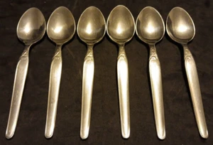 Vintage Menge 6 Roneusil Inox 5,5" Teelöffel Besteck Stück Posten - Bild 1 von 6