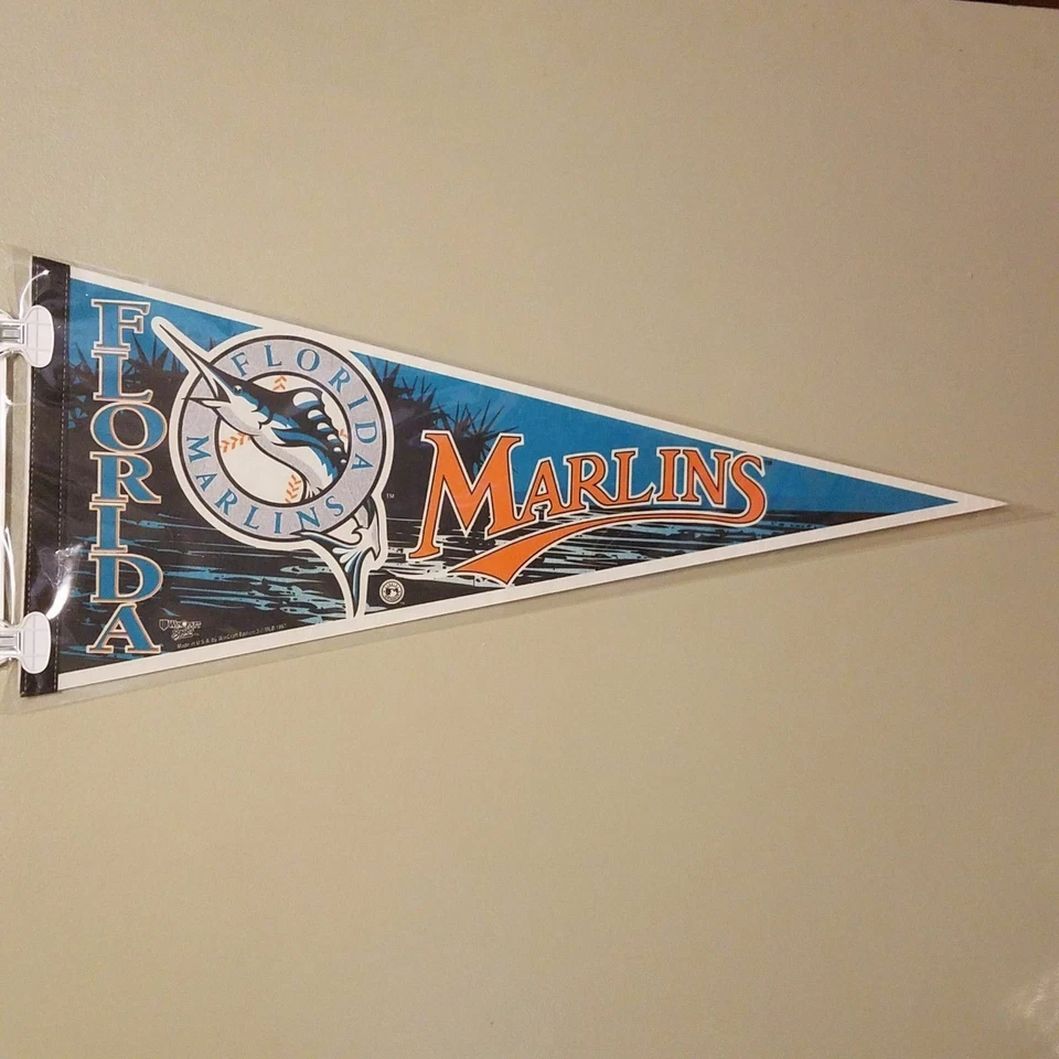 FLORIDA MARLINS BASEBALL FELT PENNANT 12X30 MLB - Image 1 of 1
