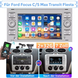 DAB+ Carplay Autoradio Für Ford Mondeo Transit Focus Fusion Fiesta GPS + Kam MIC - Bild 1 von 14