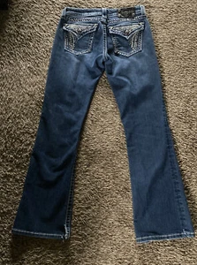 Miss Me Jeans Size 26 Bling Flap Pockets - Picture 1 of 3