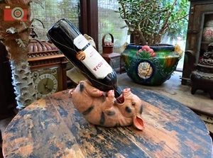 PIG WINE BOTTLE HOLDER RACK, Guzzler. Unique & Different. Nemesis Now. - Picture 1 of 11