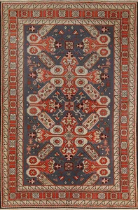 Vintage Geometric Wool Anatolian Turkish Area Rug 6x10 ft. Hand-knotted Carpet - Picture 1 of 20