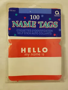 Namensschilder 84 ct "Hello my name is" rot Amscan - Bild 1 von 4