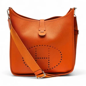 Hermes Evelyne III GM Epsom Leather Crossbody Shoulder Bag in Orange - mint - Picture 1 of 9