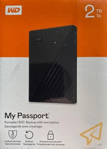 Western Digital My Passport - 2TB externe 2,5" Festplatte - schwarz - NEU/OVP - Bild 1 von 4