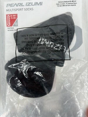 Pearl Izumi Womens Attack No Show Socks M Black Quick Dry Made in USA 14251704 - Image 1 of 4