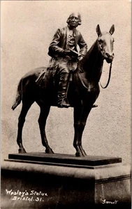 Vintage John Wesley Statue Photo in Bristol England– Historical Landmark Crisp - Picture 1 of 2