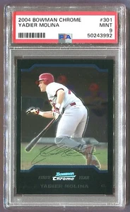 2004 YADIER MOLINA ROOKIE PSA 9 MINT #301 BOWMAN CHROME *SHIPS FREE* - Picture 1 of 2