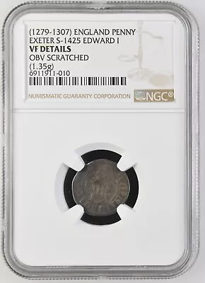 England - 1279-1307 Edward I Silver Penny - NGC VF Details - Exeter Mint - Image 1 of 2