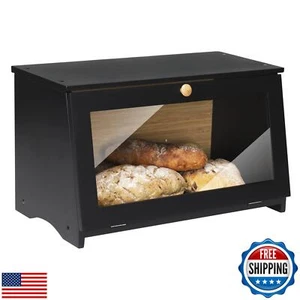 HOMEKOKO Wood Bread Box for Kitchen Counter, Single Layer Bamboo Large Capaci - Picture 1 of 5