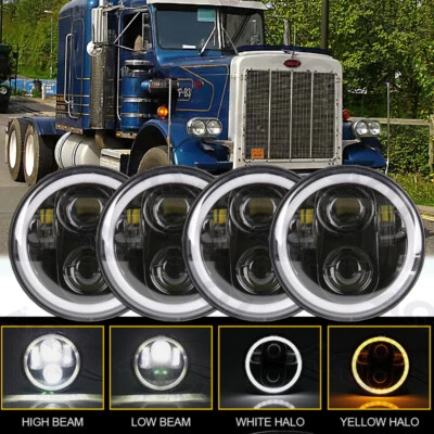 4pcs 5.75 5-3/4 Round LED Headlights Hi/Lo for Peterbilt 359 348 Chevrolet Buick - Изображение 1 из 4