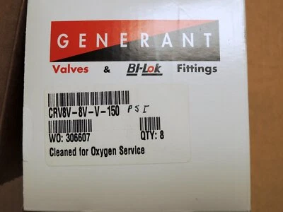 Generant Cryogenic Relief Valve, Pre-Set to 150 psig, New, CRV8V-8V-V-150 - Image 1 of 3