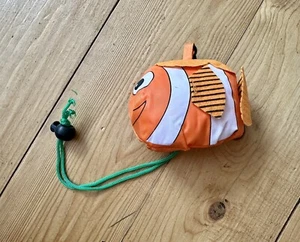 New Orange and White Novelty Fish FOLDAWAY Reusable SHOPPING BAG with clip - Picture 1 of 2