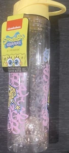 Nwt Disney SpongeBob Water Bottle Glitter Bottle 550 Ml 18.6 Oz - Picture 1 of 5