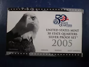 2005 S U S MINT STATE QUARTERS SILVER PROOF SET - COMPLETE W/ BOX and COA (03) - Picture 1 of 5