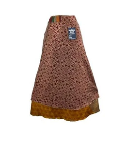 Silk Wrap Skirt 2XL 70" Sari Hippy Plus Size 20 22 24 26 28 30 Boho Hippie - Picture 1 of 3