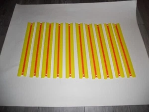 10 Peice Hot Wheels Track Builder Unlimited Straight YELLOW Track 12" Long - Picture 1 of 3