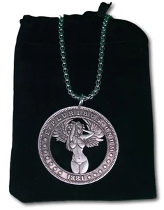 Cut Coin Necklace Beautiful Angel Wings God Jesus Church Art Hobo Nickel Dollar - Picture 1 of 2