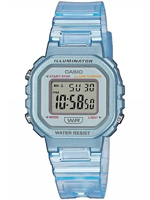 CASIO LA20WHS-2A Resin Band Quartz 50m Water Resist Digital Women CLEAR BLUE - image 1 of 3