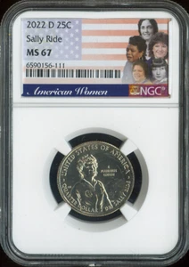 Asta 2022-D Sally Ride Quarter NGC MS67 - Foto 1 di 2