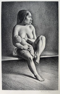 Rockwell Kent (1882-1971) Groenlandia Madre Enfermería, 1934 Litografía Firmada - Imagen 1 de 5