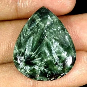 26,20 kt Natürlicher Seraphinit Birne Cabochon Loser Edelstein 25 x 30 x 5 mm - Bild 1 von 5