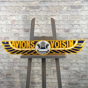 Insegna smaltata AVIONS VOISIN 39,4x7,1" (100x18 cm) bella grande decorazione... - Picture 1 of 17