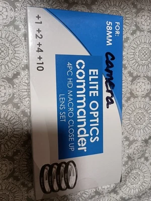 Commander Optics PRO HD 58mm 4PC Macro Close Up Lens Set +1 +2 +4 +10, FREE SHIP - Image 1 of 4