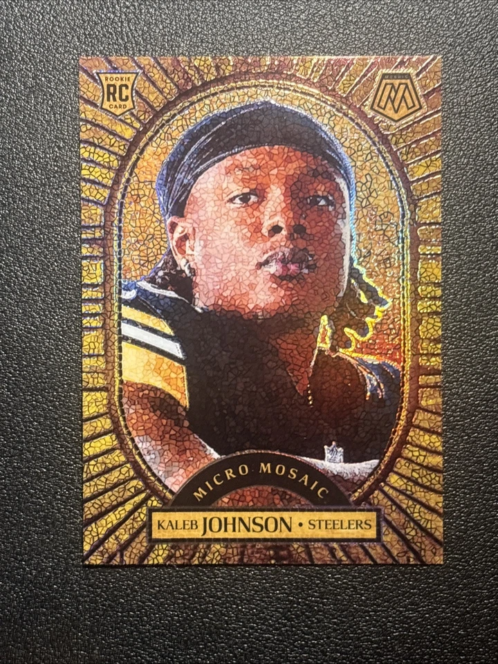 2025 Mosaic Kaleb Johnson Micro Mosaic Case Hit SP Steelers - Image 1 of 2