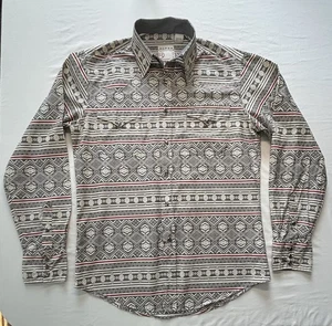 Roper Wear the West Cowboy Western Long Sleeve Dress Shirt Sz Medium Pearl Snap - Picture 1 of 8