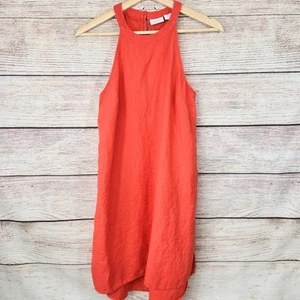 Vestido recto Sigrid Olsen para mujer 100 % lino sin mangas halter línea A pequeño - Imagen 1 de 10