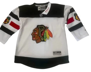 Reebok Chicago Blackhawks Jersey Black/White - Youth L/XL - Picture 1 of 8