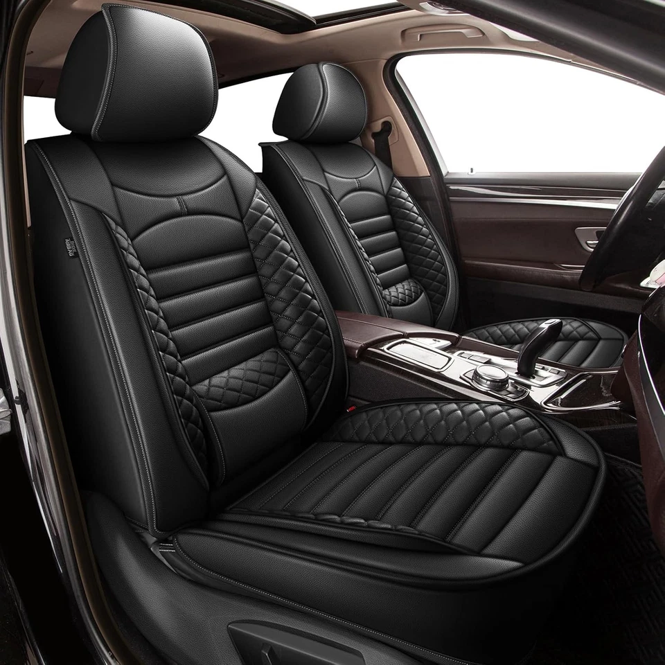 Seat Covers for BMW X1 2013-2022 Waterproof Faux Leather (5 Seat, Black) Foto 1 de 4