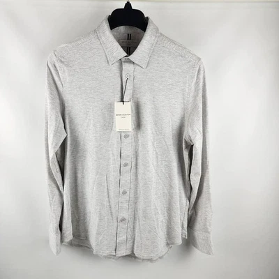 Report Collection Men Large Gray Lux Knit 4-Way Stretch L/S Button Up NWT - Image 1 of 4