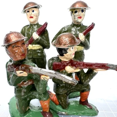 Barclay Manoil World War WW1 Doughboy Military Toy Soldier Infantry Figures Lot - Image 1 of 4