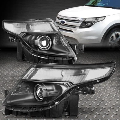 FOR 11-15 FORD EXPLORER BLACK HOUSING CLEAR CORNER PROJECTOR HEADLIGHT HEADLAMP - Image 1 of 4