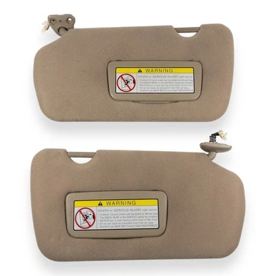 2000-2003 Nissan Maxima 2002-2004 Altima Driver & Passenger Sun Visor Pair Tan - Image 1 of 4