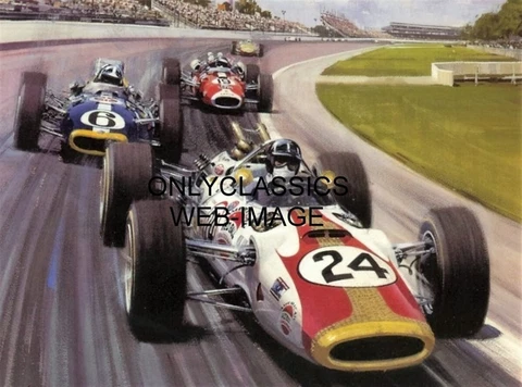 1966 INDY 500 GRAHAM HILL JIM CLARK JOE LEONARD 8.5x11 POSTER AUTO RACING ART Cover