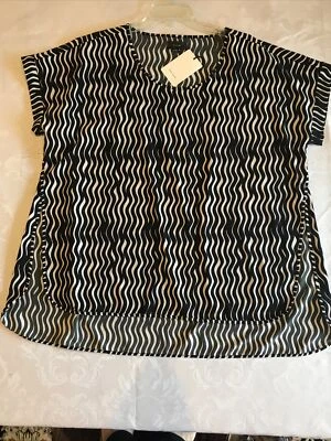 Top Paul Smith NEGRO LABLE Manga Capa Negro Blanco Ondulado Rayas Talla L/XL Foto 1 de 4