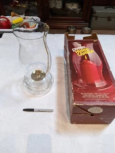 Pyrex Hurri Kerze Corning große Glaskugel Basis in Box 13" hoch 2 Halter v2 - Bild 1 von 7