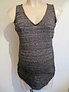 NEXT MATERNITY BLACK & SILVER SHIMMER SLEEVELESS EVENING TOP SIZE 8 - Picture 1 of 2