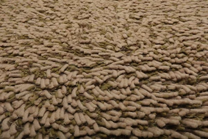 6’ x 9’ Hergestellt in den USA Modern & Zeitgenössisch Shag Wolle Orientteppich Beige 6x9 - Bild 1 von 5
