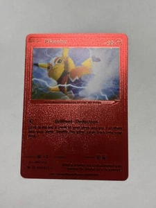 Pikachu Brilliant Deduction - Red Foil Fan Art Display Card NM - Picture 1 of 2