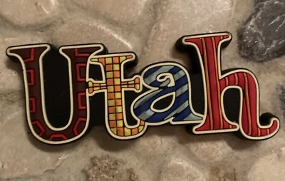 Utah Geometric Art Colorful Magnet Striped Checkered - Image 1 of 2