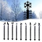 Outdoor Snow Gauge Stick 36in Metal Yard Decor Snowman Design Track Snowfall