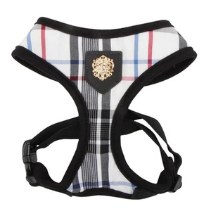 Puppia Hund weiches Geschirr Junior schwarz kariert verstellbar kein Zug XS S M L XL - Bild 1 von 4