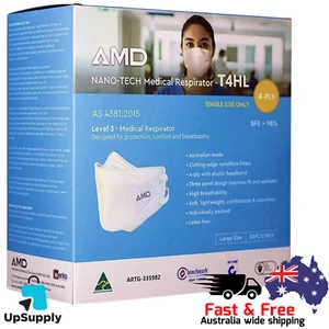 SALE! AMD P2 N95 Nano-Tech Respirator Mask 4-Layer (T4H) Headbands - 50 Pack - Picture 1 of 2
