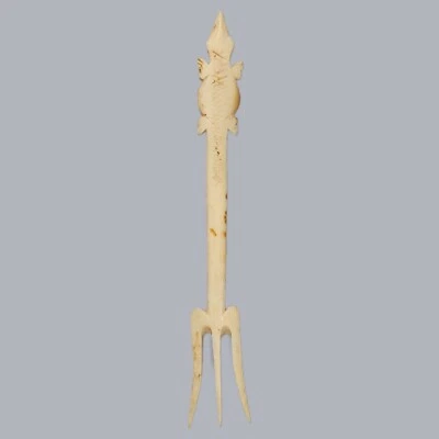 Vintage Lizard Shaped Bone Fork Horn Cutlery Antique African Islamic Indian - Bild 1 von 4