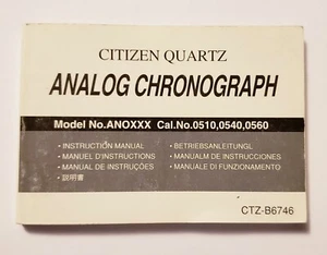 Reloj cronógrafo analógico oficial Citizen manual de instrucciones ANOXX 0510 0540 - Imagen 1 de 1